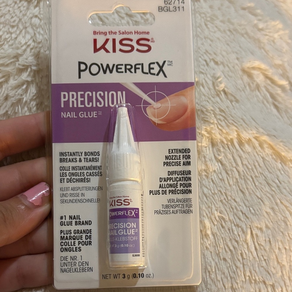 KISS Powerflex Precision Nail Glue in White and Purple